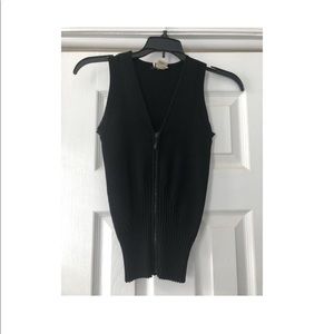 Black front zipper top. XS